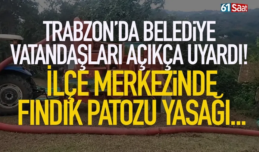 Trabzon'da ilçe merkezinde fındık patozu yasağı...