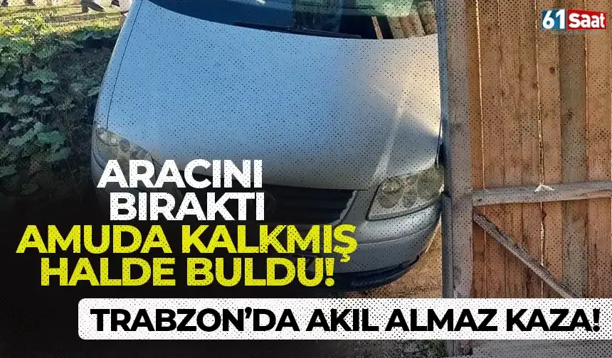 Trabzon'da akıl almaz kaza! Aracını bıraktı amuda kalkmış şekilde buldu...