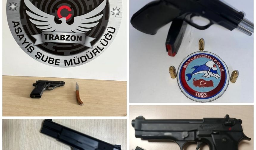 Trabzon'da ruhsatsız tabancadan 7 kişiye işlem yapıldı...