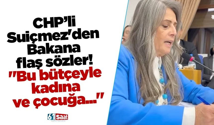CHP'li Suiçmez'den Bakana flaş sözler! "Bu bütçeyle kadına ve çocuğa..."