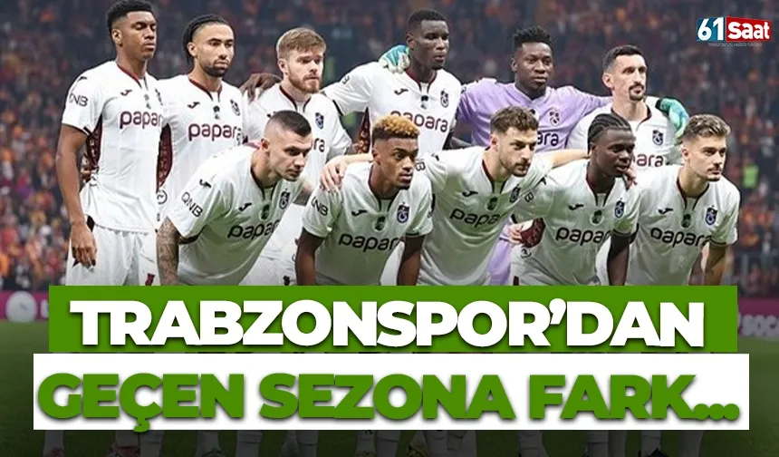 Trabzonspor'dan geçen sezona 10 puan fark...