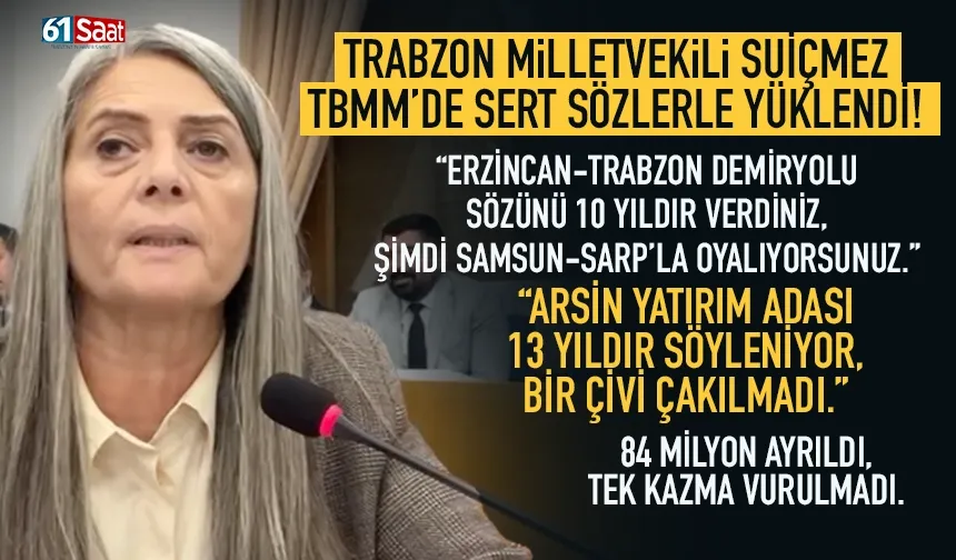 Trabzon Milletvekili Sibel Suiçmez, TBMM'de sert sözlerle yüklendi...