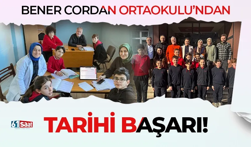 Trabzon'da Bener Cordan Ortaokulu'ndan tarihi başarı!