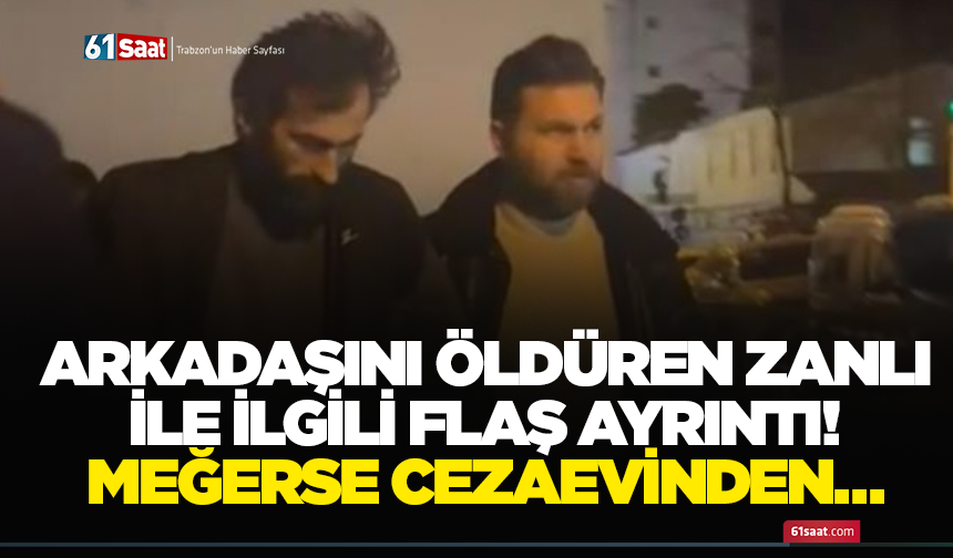 Arkadaşını öldüren zanlı ile ilgili flaş ayrıntı! Meğerse cezaevinden…