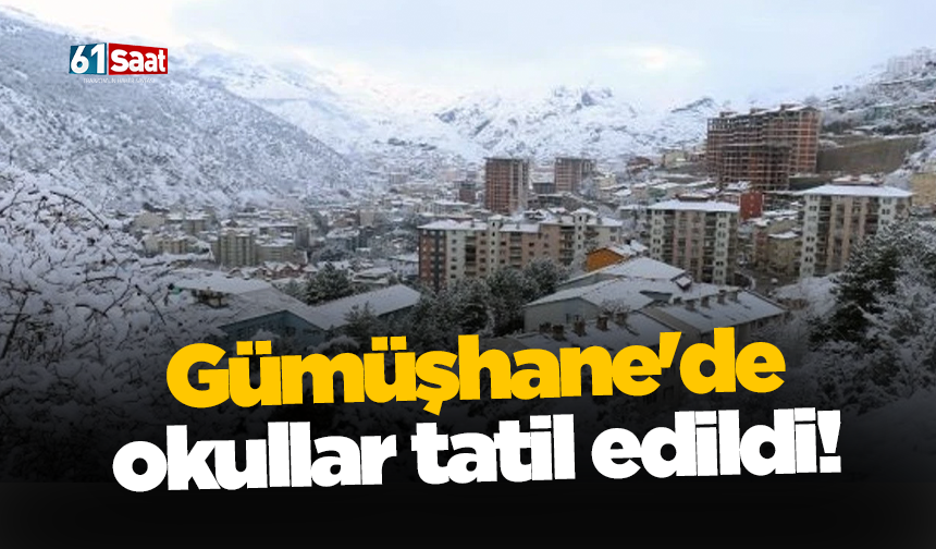 Gümüşhane'de okullar tatil edildi!