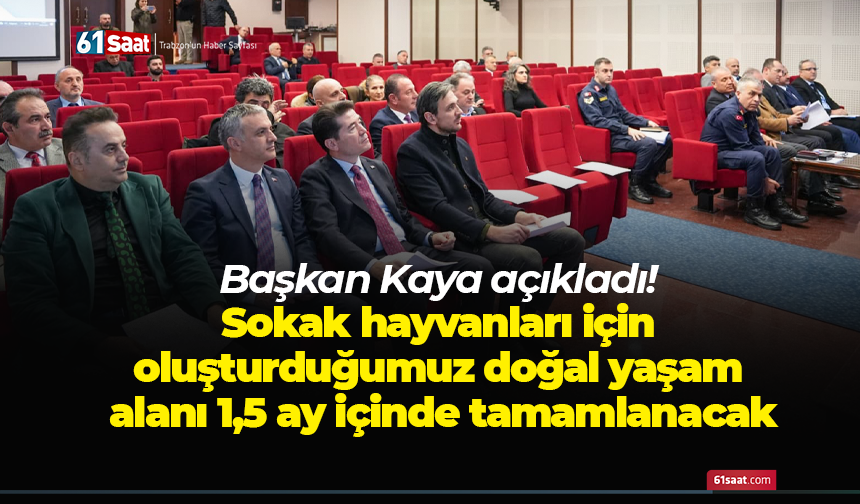 Başkan Kaya açıkladı! Sokak hayvanları için oluşturduğumuz doğal yaşam alanı 1,5 ay içinde tamamlanacak