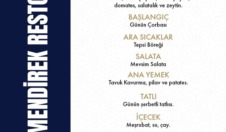 Trabzon Büyükşehir'in sosyal tesislerinde Ramazan Menü Fiyatları belli oldu!