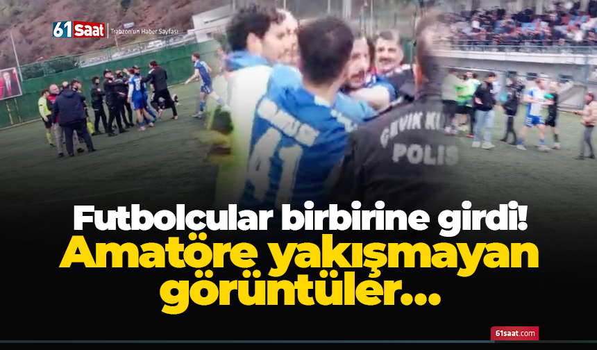 Futbolcular birbirine girdi! Amatöre yakışmayan görüntüler…