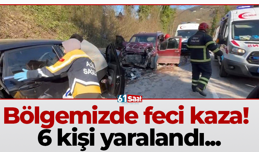 Bölgemizde feci kaza! 6 kişi yaralandı...