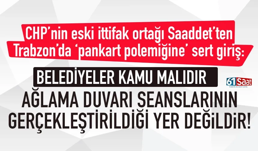 Trabzon'da sert sözler: Belediyeler ağlama duvarı seanslarını gerçekleştirdiği yer değildir