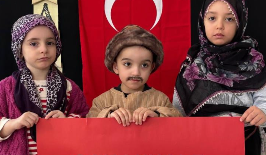 Bayburt’ta minik yüreklerde 18 Mart ruhu canlandı