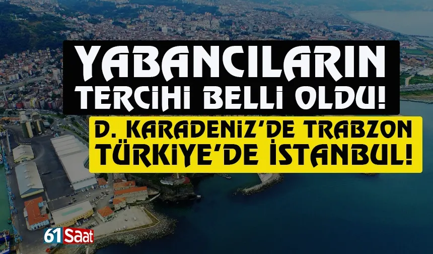Yabancıların tercihi belli oldu:  D. Karadeniz'de Trabzon, Türkiye'de İstanbul...