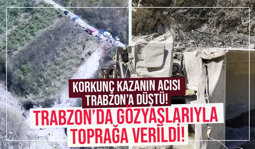 Çekici dereye yuvarlandı, acısı Trabzon'a düştü...