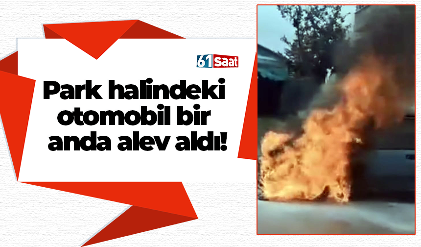 Park halindeki otomobil bir anda alev aldı!