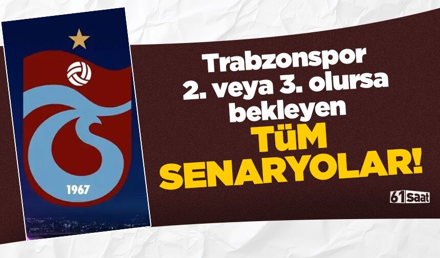 Trabzonspor 2. veya 3. olursa bekleyen tüm senaryolar