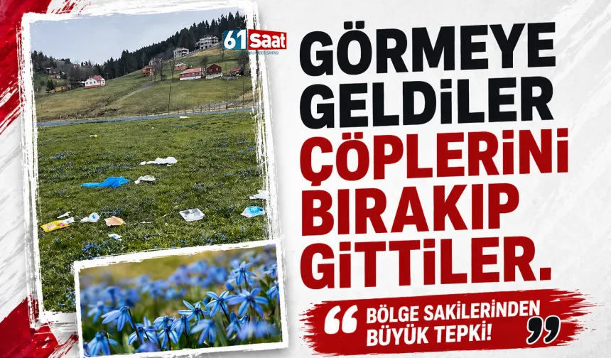 Trabzon'da koruma altındaki çiçekleri görüp, çöplerini bırakıp geri döndüler..