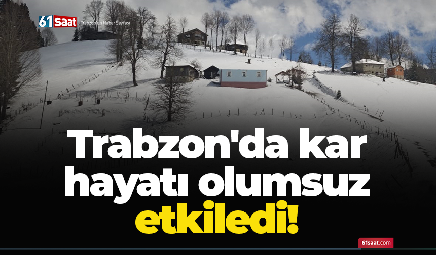 Trabzon'da kar hayatı olumsuz etkiledi!