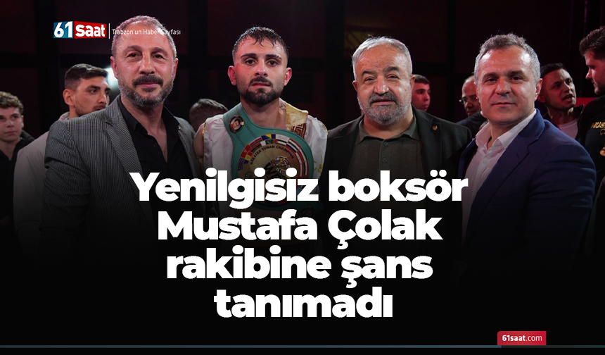 Yenilgisiz boksör Mustafa Çolak rakibine şans tanımadı