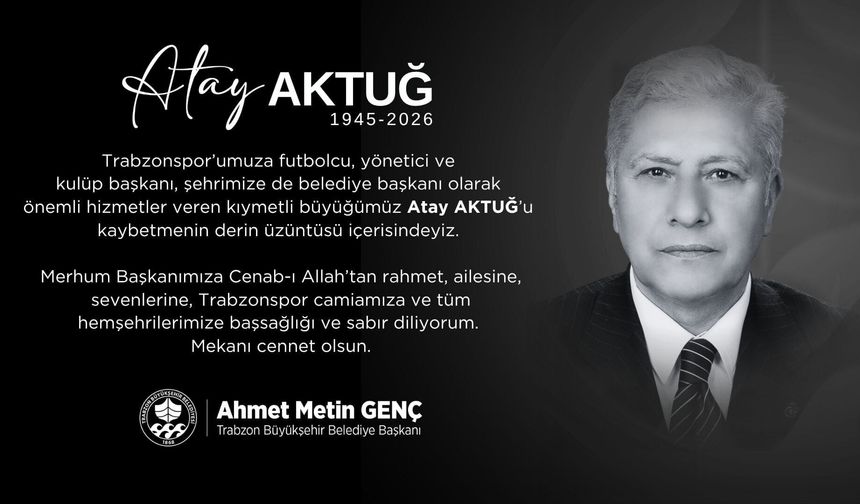 Trabzon Büyükşehir Belediyesi'nden taziye mesajı