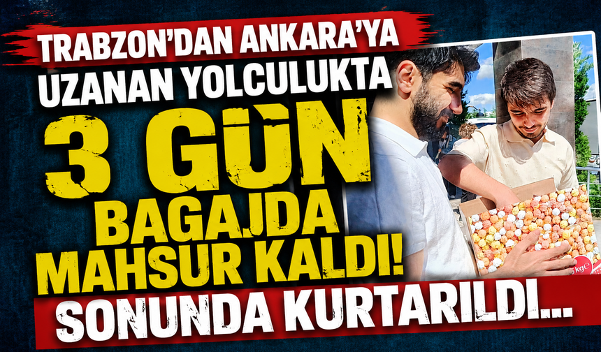 Trabzon'dan Ankara'ya uzanan yolculukta 3 gün bagajda mahsur kaldı! Sonunda kurtarıldı...