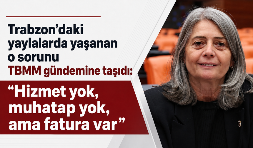 Trabzon’daki yaylalarda yaşanan o sorunu TBMM gündemine taşıdı: “Hizmet yok, muhatap yok, ama fatura var”