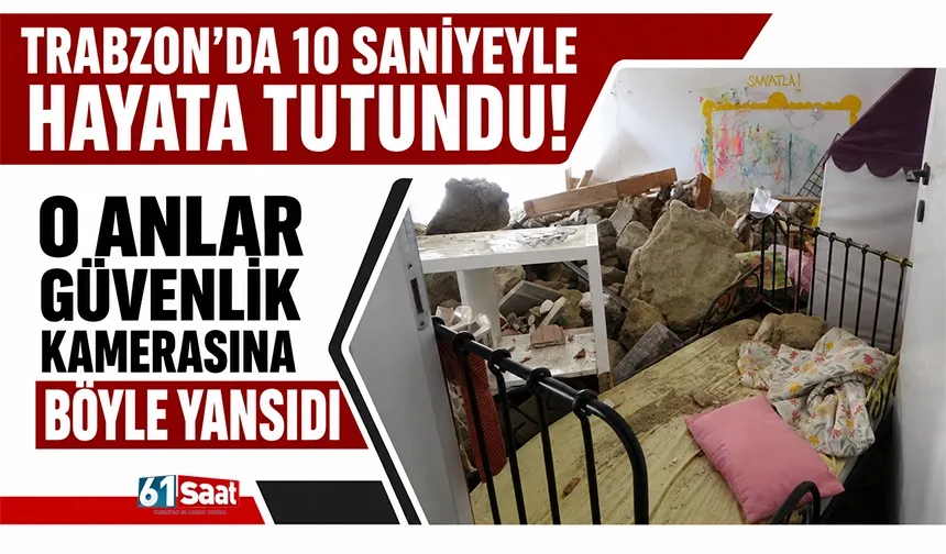 Trabzon'da 10 saniyeyle hayata tutundu! O anlar güvenlik kamerasına böyle yansıdı