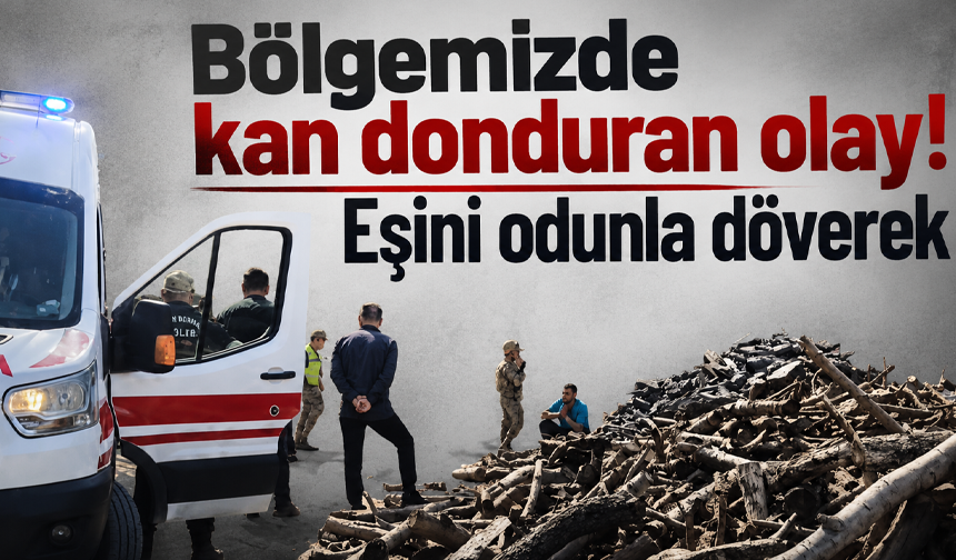 Bölgemizde kan donduran olay! Eşini odunla döverek