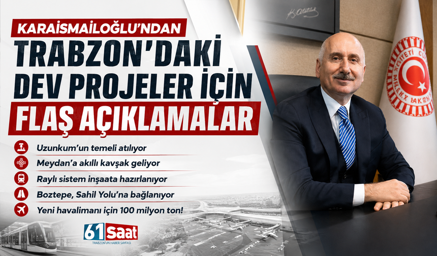 Karaismailoğlu’ndan Trabzon’daki dev projeler için flaş açıklamalar