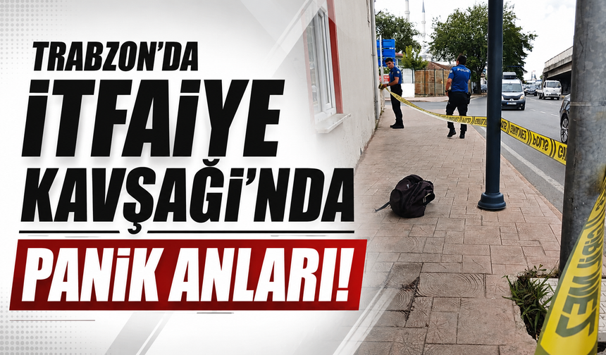 Trabzon’da İtfaiye kavşağı’nda panik anları...