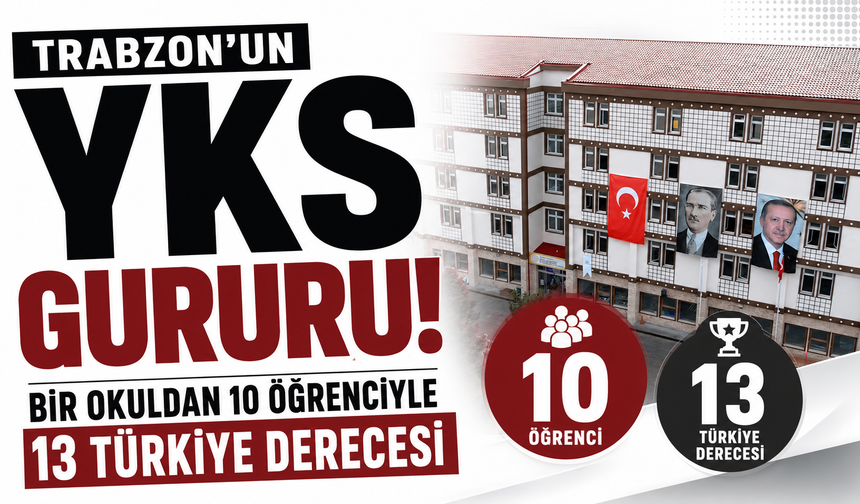 Trabzon’un YKS gururu! Bir okuldan 10 öğrenciyle 13 Türkiye derecesi