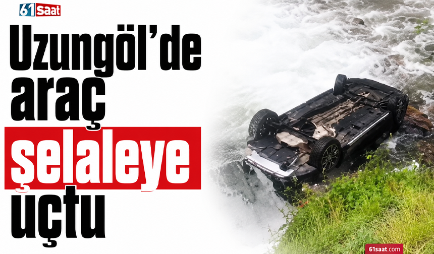 Uzungöl’de araç şelaleye uçtu